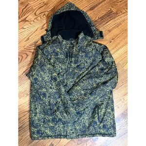 Mountain Warehouse Mens XL Waterproof‎ Ski Jacket Black Neon Yellow MWF29572